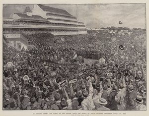 Historické derby, scéna na hřišti, kdy princ z Walesu dostal po závodě tomel od William Small
