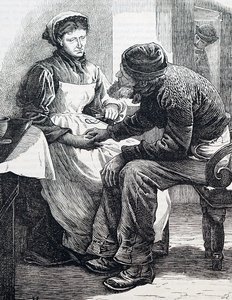 Starší pár. William Small (1843-1929), anglický ilustrátor. 1880 (rytina) od William Small