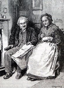 Starší pár. William Small (1843-1929), anglický ilustrátor. 1880 (rytina) od William Small