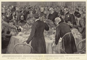 Zdraví Lorda Robertse na obědě v Buckinghamském paláci, kterému předsedá princ z Walesu