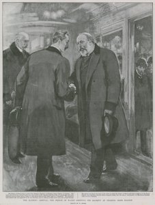 Císařův příjezd: Princ z Walesu vítá Jeho Veličenstvo na nádraží Charing Cross od William Small
