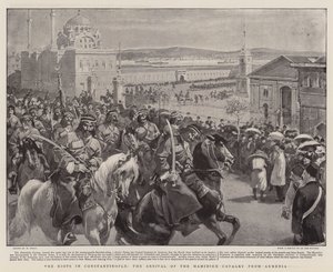 Nepokoje v Konstantinopoli, příchod kavalérie Hamidieh z Arménie od William Small