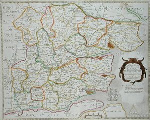 Nová mapa hrabství Essex, kterou vydal Henry Overton