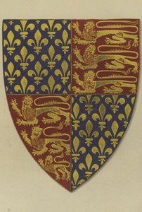 Zbraně krále Edwarda III, z jeho hrobky v kostele Westminster Abbey (chromolitho) od William St John Hope