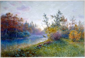 Mlýnský jez v Traunsteinu od William Stanley Haseltine