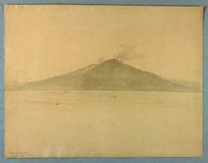 Studie hory Vesuv z italského Sorrenta od William Stanley Haseltine