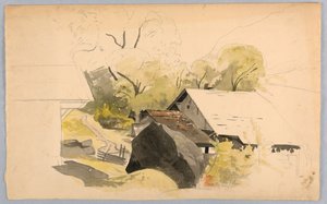 Study of landscape, Switzerland   1240614   cs       czech Successfully Translated  Original: Plate 4, from a series of eight pendant designs with the cardinal virtues Translat: Plate 4, from a series of eight pendant designs with the cardinal virtues 1257 od William Stanley Haseltine