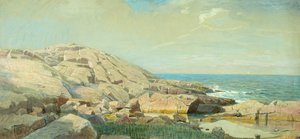 Maine Coast at Sunset (kombinovaná média na papíře)
