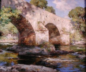 Bridge of Dee, Galloway, léto (olej na plátně)