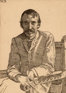 "Robert Louis Balfour Stevenson (1850-1894) skotlantilainen kirjailija od William Strang