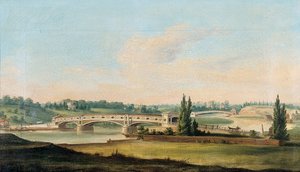 Pohled na most přes řeku Schuylkill od William Strickland