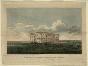 Pohled na Bílý dům ve městě Washington po požáru 24. srpna 1814, 1. od William Strickland