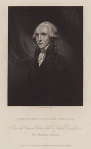 William Windham , anglický whigský politik (rytina) od William Thomas Fry