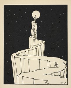 Cesta na Měsíc, deska 39 z „Knihy obrazů, kterou představil W. B. Yeats“