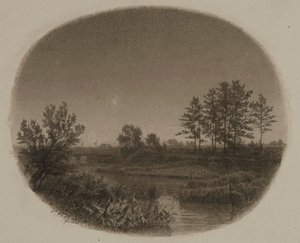 Říční krajina s večernicí od William Trost Richards