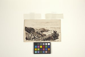 Přímořská krajina (pero a inkoust na krémově tkaném papíru) od William Trost Richards