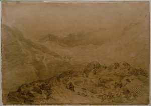 Skalnatý průsmyk mezi horami (Glen Croe, s Slopes of Ben Arthur: Ben an Lochain) od Joseph Mallord William Turner