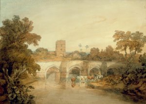 Bromfield na řece Onny, nedaleko Ludlow, Shropshire od Joseph Mallord William Turner