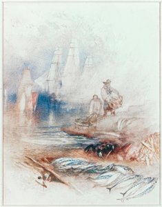 Makrela na pláži od Joseph Mallord William Turner