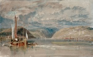Rüdesheim, pohled na jezero Binger Loch od Joseph Mallord William Turner