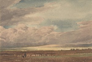 Salisbury Plain s Old Sarum v dálce, Wiltshire, 1810-62. od Joseph Mallord William Turner
