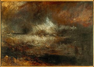 Bouřlivé moře s planoucím vrakem od Joseph Mallord William Turner