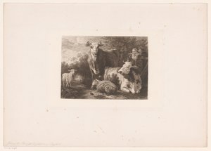 Pastýř a pastýř s hospodářskými zvířaty od William Unger