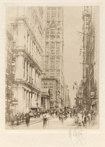 Dolní Broadway, Down-Town New York od William Walcot