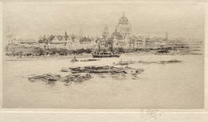 Temže od Waterloo - Pohled směrem ke katedrále svatého Pavla od William Walcot