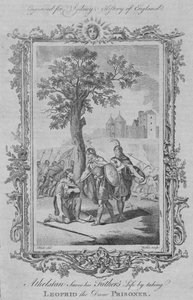 Athelstan zachrání život svému otci tím, že vezme Leofrida, dánského vězně, 1773. od William Walker