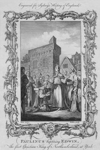 Paulinus křtil Edwina, prvního křesťanského krále Northumberlandu, v Yorku, 1773. od William Walker
