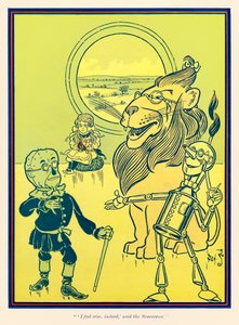 „‚Cítím se opravdu moudře‘, řekl strašák.“ z ‚The Wonderful Wizard of Oz‘ od L. Franka Bauma od William Wallace Denslow