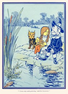 ??Byl jsem teprve včera,? řekl Strašák.? z ?The Wonderful Wizard of Oz? od L. Franka Bauma od William Wallace Denslow