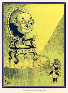 "Oči se na ni zamyšleně podívaly." z "The Wonderful Wizard of Oz" od L. Franka Bauma od William Wallace Denslow