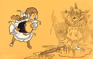 Zlá čarodějnice ze Západu se rozplývá, z „The Wonderful Wizard of Oz“ od L. Franka Bauma