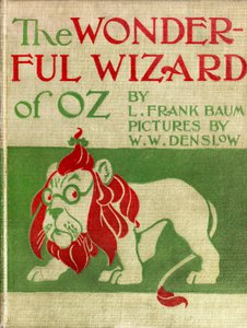 The Wonderful Wizard of Oz - The Wizard of Oz: plátno ilustrované Denslowem, William Wallace (1856-1915) prvního vydání 1900 knihy Franka Bauma (1856-1919) -děsivý lev (poltron) - soukromá sbírka -