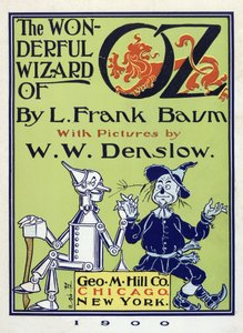Titulní strana z hospody The Wonderful Wizard of Oz od Lymana Franka Bauma (1856 - 1919). 1900 (barevná litografie)