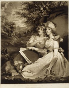 Dcery sira Thomase Franklanda, Baronet, 1797 (mezzotinta hnědým inkoustem) od William Ward