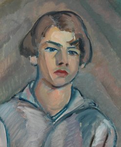 Portrét mladého muže s dlouhými vlasy od William Watson Peploe
