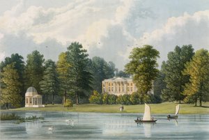 Hampton House, vyrytý Richard Gilson Reeve (1803-89), publikoval 1828 od William Westall