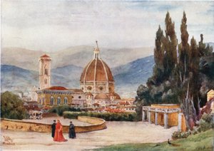 Florencie. Duomo, ze zahrad Boboli (barva lito) od William Wiehe Collins
