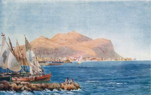 Palermo. Monte Pellegrino (barevné lito)