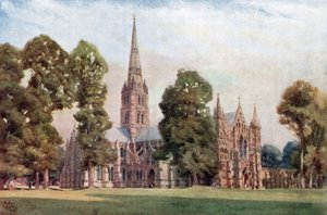 Salisbury, katedrála (barva litho)