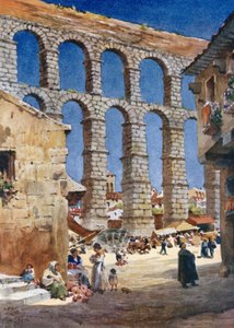 Segovia, akvadukt (barva litho)