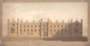 Výška pro západní frontu nového čtyřúhelníku Corpus Christi College, Cambridge od William Wilkins