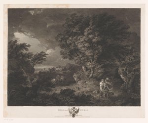 Bouřlivá krajina s Dido a Aeneem Dido a Aeneas (titul na objektu) od William Woollett