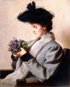 The Nosegay of Violets - Portrét ženy, 1905