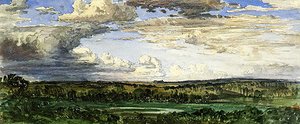 Krajina v severní Evropě (akvarel přes tužku na papíře) od William Wyld