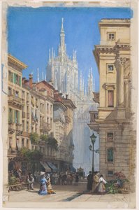 Duomo v Miláně z boční ulice od William Wyld