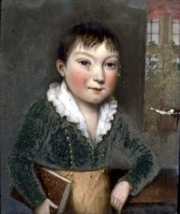 Neznámý syn z rodinných portrétů FitzHerbertů, kolem roku 1817 (břidlice)